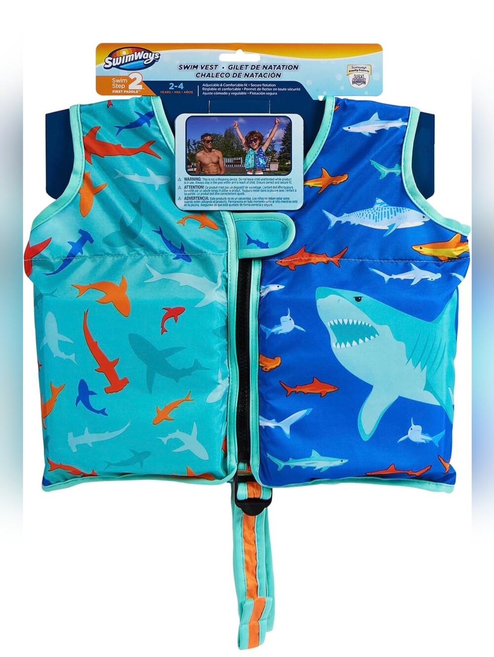 SwimWays Shark Print-Swim Vest